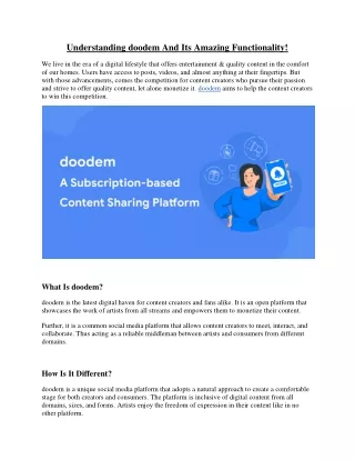 Understanding doodem And Its Amazing Functionality!
