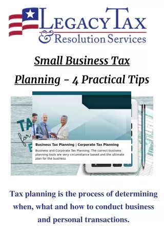 Ppt - Proactive Tax Planning Tips For Small Business Success Powerpoint 