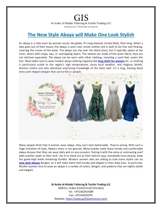 The New Style Abaya will Make One Look Stylish