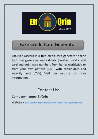 Fake Credit Card Generator