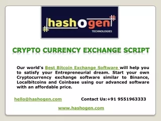 Bitcoin Exchange Script hashogen