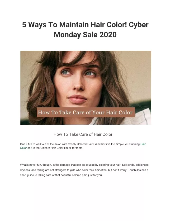 5 ways to maintain hair color cyber monday sale