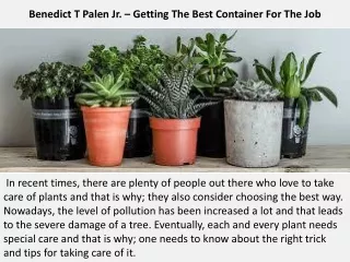 benedict t palen jr getting the best container for the job