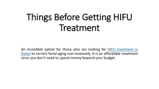 things before getting hifu treatment