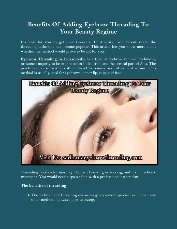 benefits of adding eyebrow threading to your