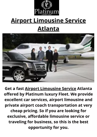 Best Corporate Limousine Service in Atlanta