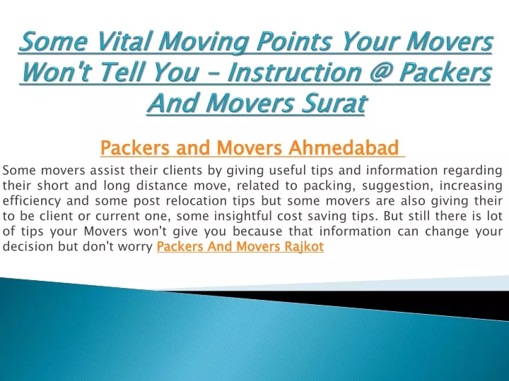 some vital moving points your movers won t tell you instruction @ packers and movers surat