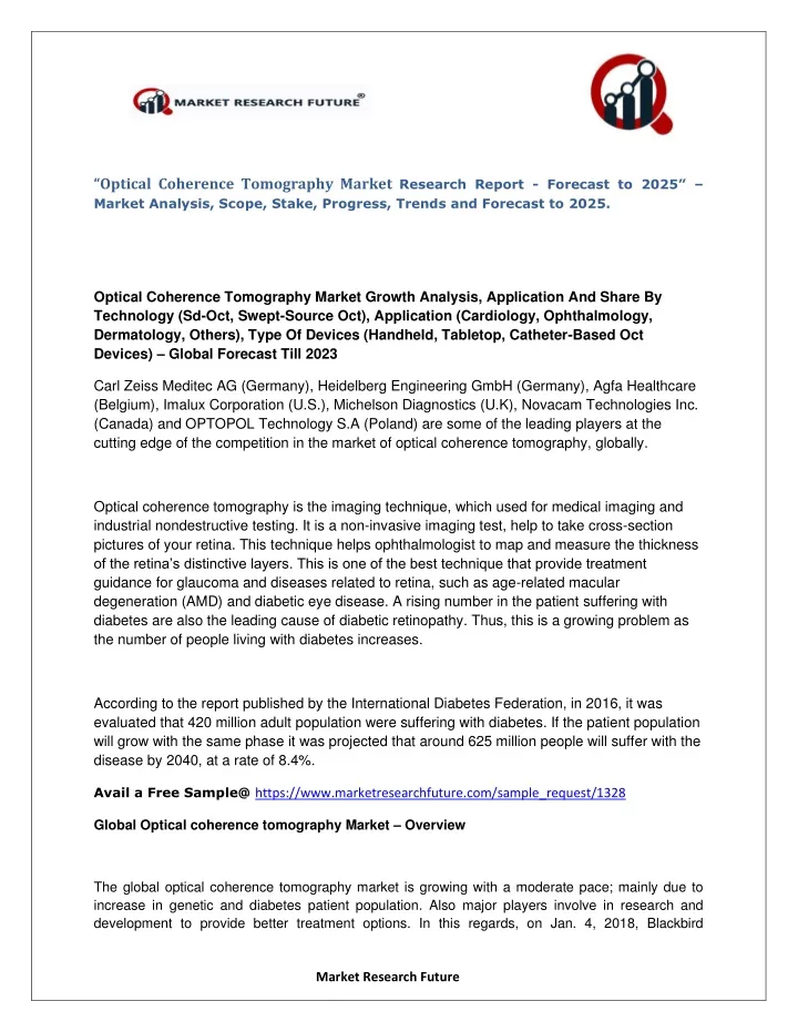 optical coherence tomography market research