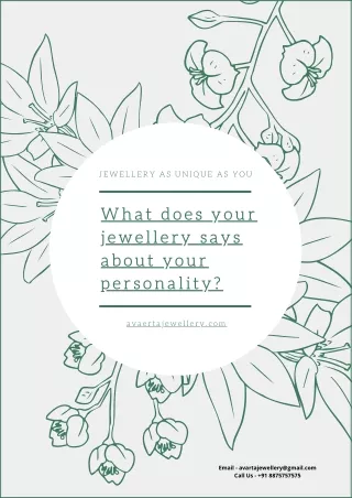 Jewellery according to personality