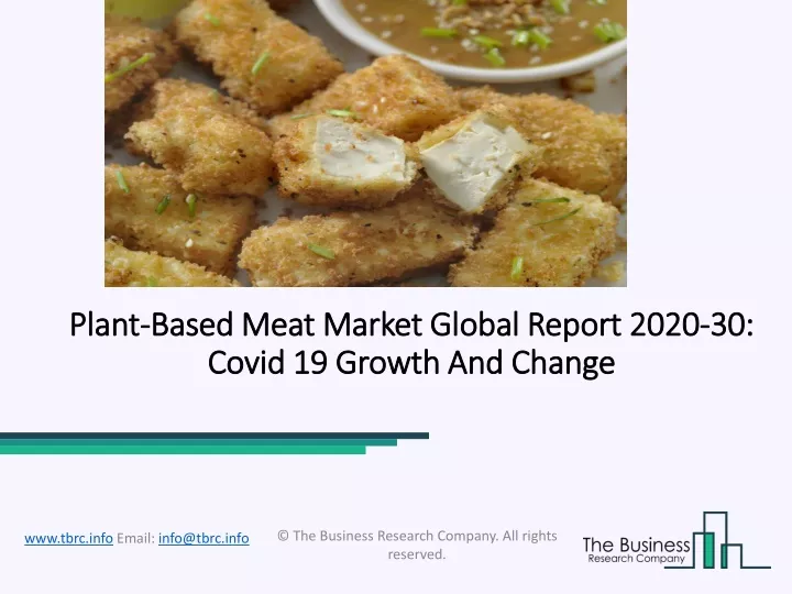 plant based meat market global report 2020 30 covid 19 growth and change
