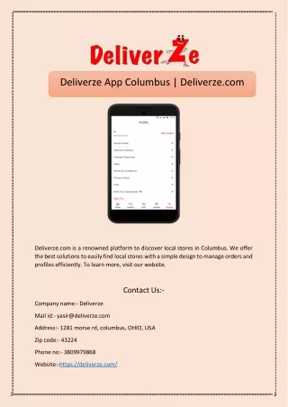 Deliverze App Columbus | Deliverze.com