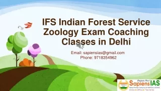 IFS Indian Forest Service Zoology Exam Coaching Classes in Delhi