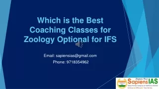 Which is the Best Coaching Classes for Zoology Optional for IFS-1