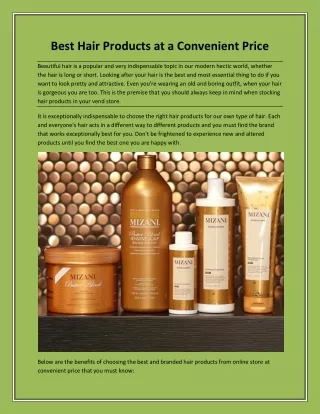 Best Hair Products at a Convenient Price