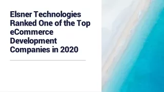 Elsner Technologies Ranked One of the Top eCommerce Development Companies in 2020
