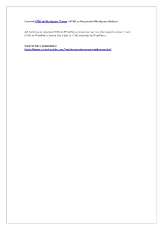 convert html to wordpress theme html