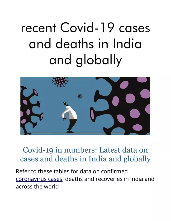 recent covid 19 cases and deaths in india
