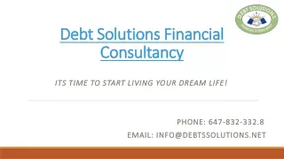 Debts Solutions Financial Consultancy Ontario Canada