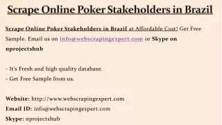 scrape online poker stakeholders in brazil