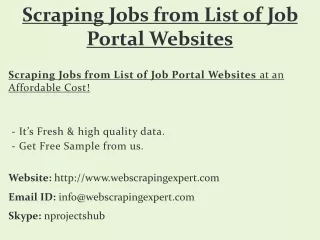 scraping jobs from list of job portal websites