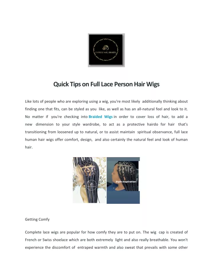 quick tips on full lace person hair wigs
