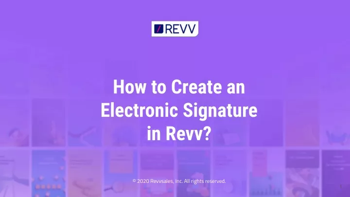 how to create an electronic signature in revv