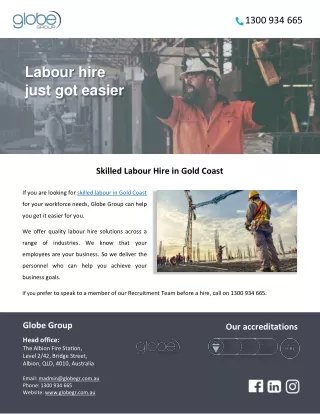 Skilled Labour Hire in Gold Coast