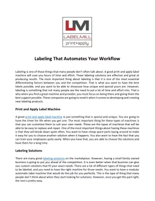 labeling that automates your workflow
