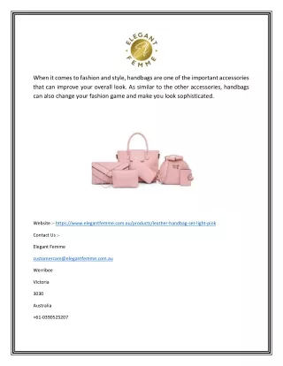 when it comes to fashion and style handbags