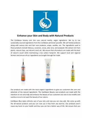 Enhance your Skin and Body with Natural Products