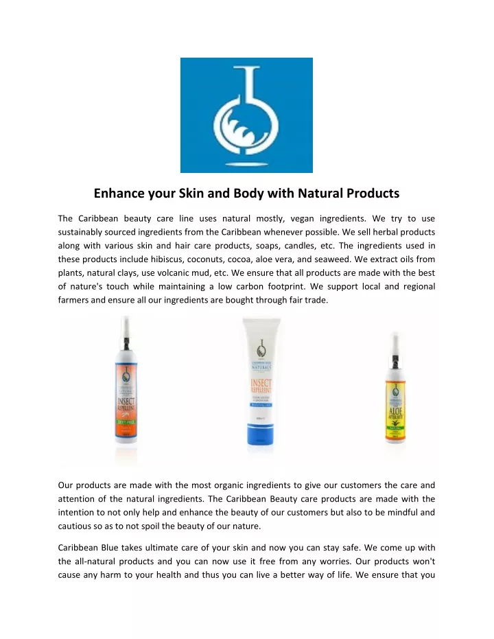 enhance your skin and body with natural products