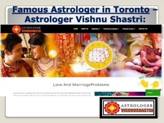 Famous Astrologer in Toronto – Astrologer Vishnu Shastri: