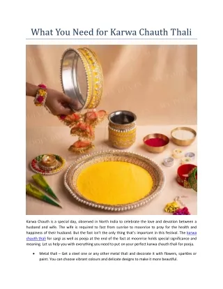 what you need for karwa chauth thali