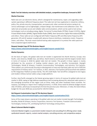 radio test set industry overview with detailed