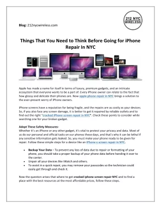 Things That You Need to Think Before Going for iphone Repair In NYC