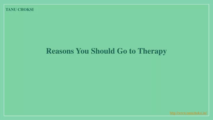 reasons you should go to therapy