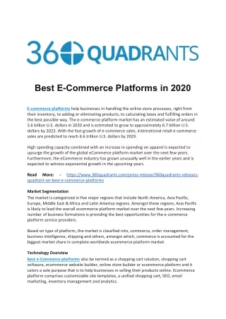 Best e-Commerce Platforms – Forthcoming Trends, Features & Recent Developments