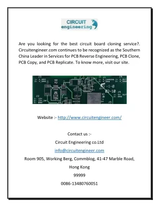 Best Circuit Board Cloning Service | Circuitengineer.com