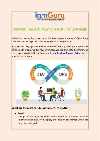 DevOps : An Achievement Not Just Learning!