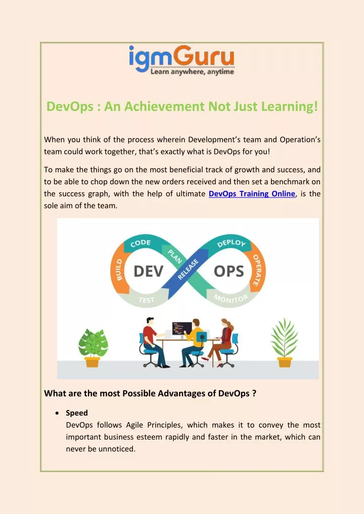 devops an achievement not just learning