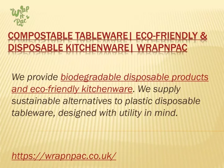 compostable tableware eco friendly disposable kitchenware wrapnpac