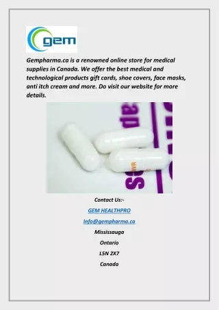 Online Store for Medical Supplies Canada | Gempharma.ca
