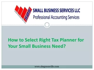 How to Select Right Tax Planner for Your Small Business Need?