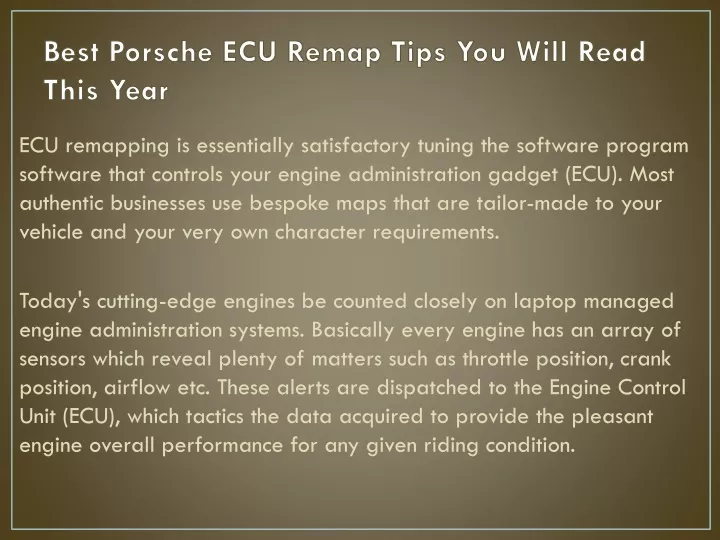 best porsche ecu remap tips you will read this year