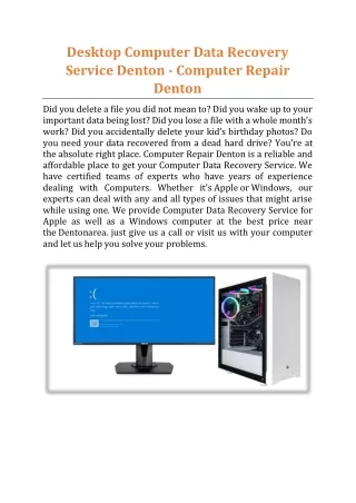 desktop computer data recovery service denton