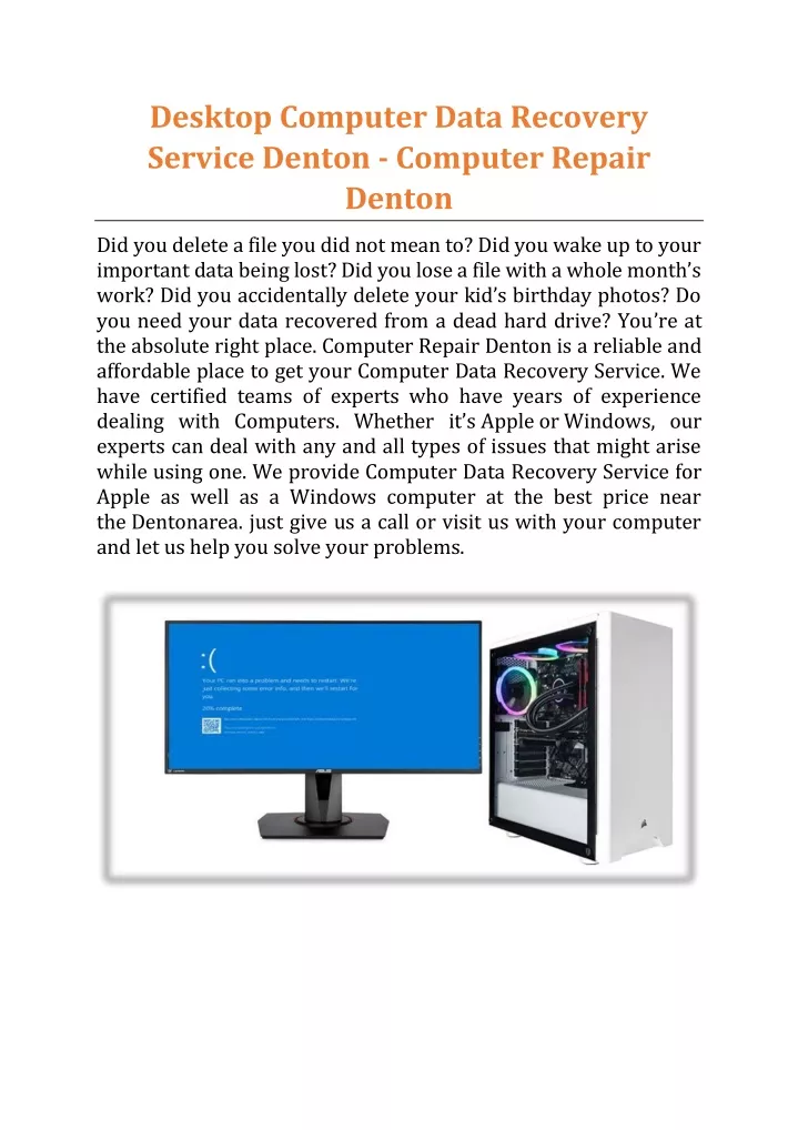 desktop computer data recovery service denton