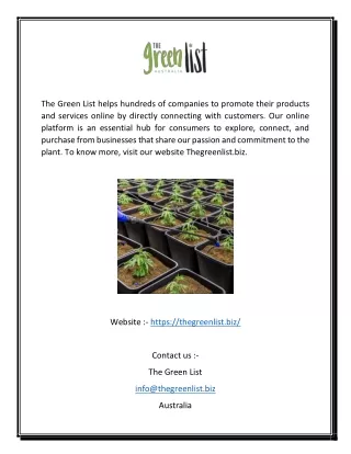 Visit The Green List | The Green List