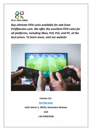 Cheap FIFA Coins For Sale Online | Ps5fifacoins.com