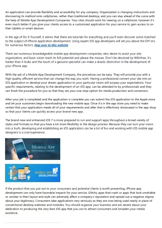 an application can provide flexibility