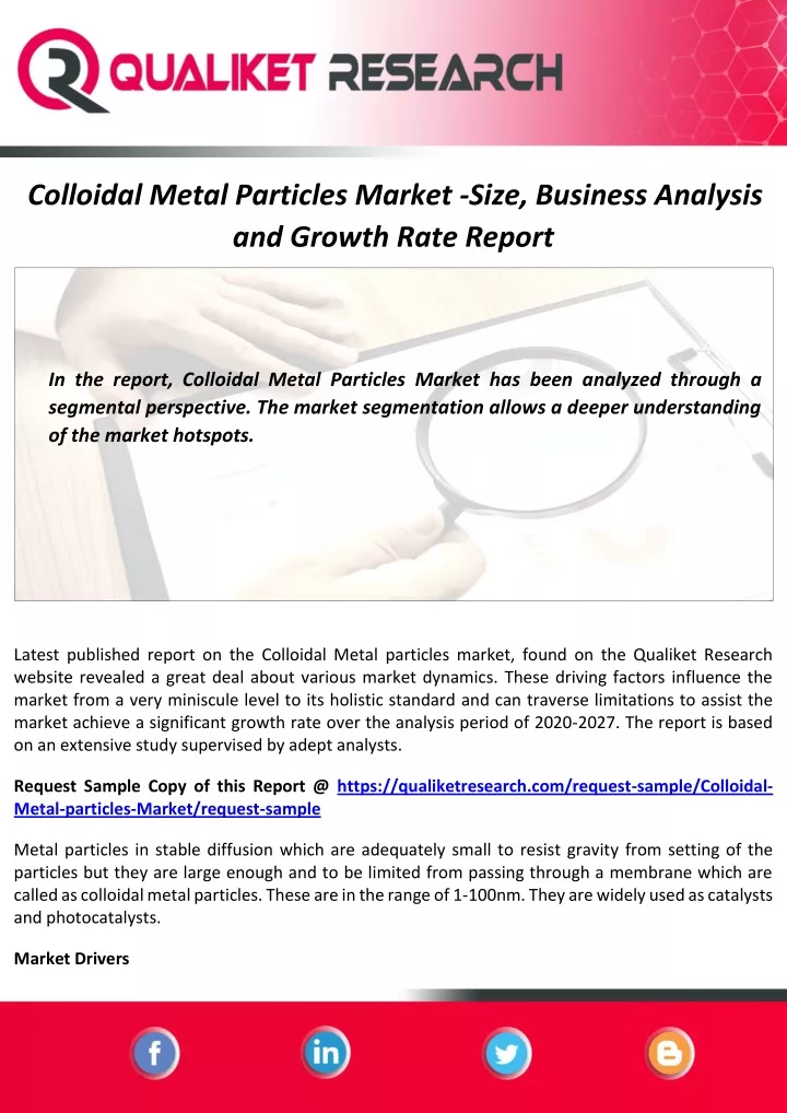 colloidal metal particles market size business